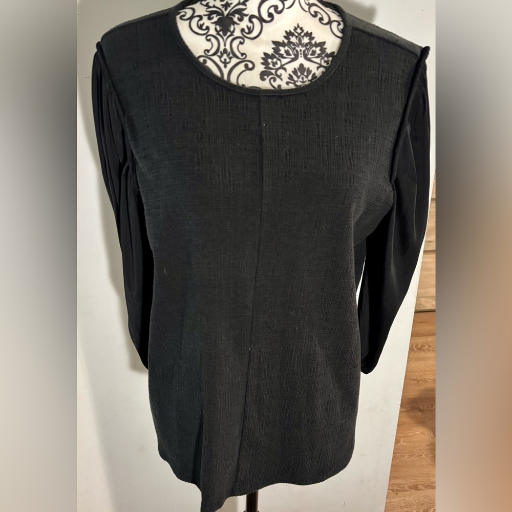 Current Air Textured Black Long Sleeve Dress